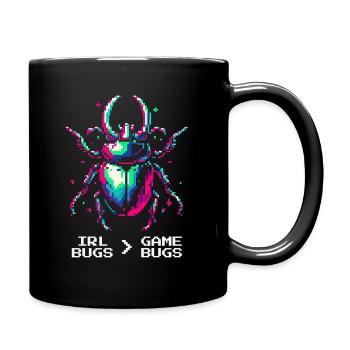 Insects Nature Love Retro Pixel Art Gaming - Full Colour Mug - black - Right