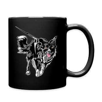 border collie running - Mug uni - noir - Droite