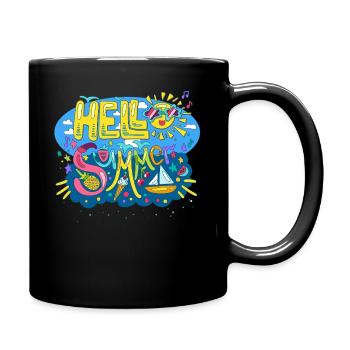 Hello Summer Fun Colorful Design - Tasse einfarbig - Schwarz - Rechts