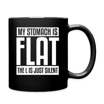 Mon ventre est plat Le L est juste silencieux - Mug uni - noir - Droite