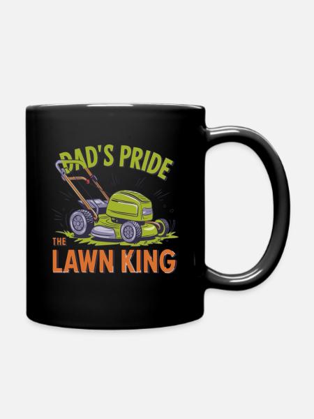 Dads Stolz Der Rasenmäher König - Tasse einfarbig - Schwarz