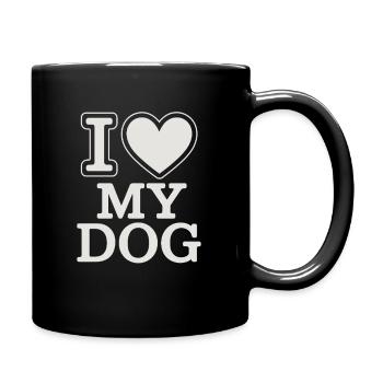 J’aime mon chien – Heart Design - Mug uni - noir - Droite