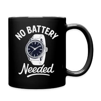Montre-bracelet sans pile avec transmission automatique - Mug uni - noir - Droite