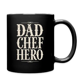 Dad Chef Hero – Papa Koch Held - Full Colour Mug - black - Right