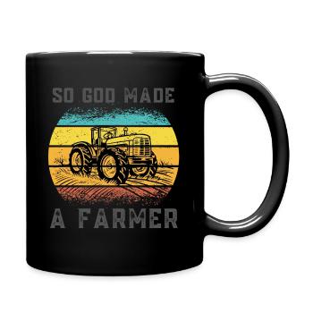 Citation chrétienne drôle Alors Dieu a fait un fermier Vintage - Mug uni - noir - Droite
