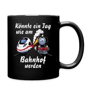 TRAIN Could be a day like at the train station - Full Colour Mug - black - Right