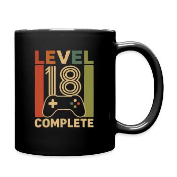 Level 18 Completed Gamer Geburtstagsdesign - Tasse einfarbig - Schwarz - Rechts