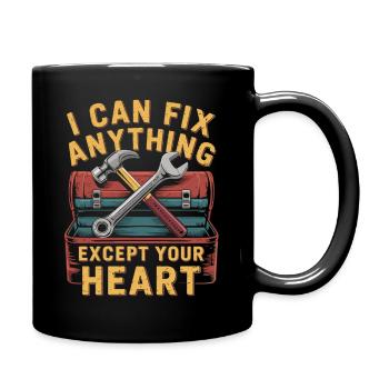 Artisan avec un cœur qui dit - je répare tout - Mug uni - noir - Droite