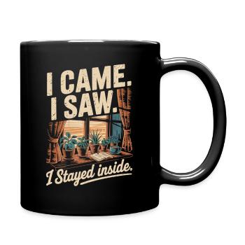 Introvertiert mit Stil - Ich blieb lieber drinnen - Tasse einfarbig - Schwarz - Rechts