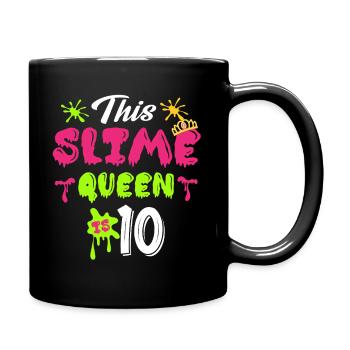 Slime Queen 10th Birthday Design - Full Colour Mug - black - Right