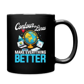 Geographic Information Systems Contur Lines - Full Colour Mug - black - Right