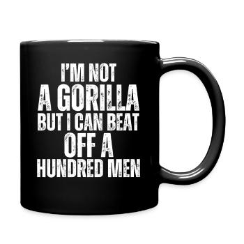 I'm Not a Gorilla vs Hundred Men - Full Colour Mug - black - Right