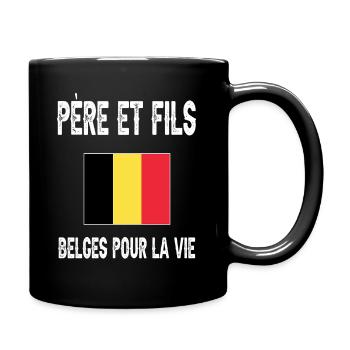 père et fils papa belge belgique fêtes des pères - Mug uni - noir - Droite