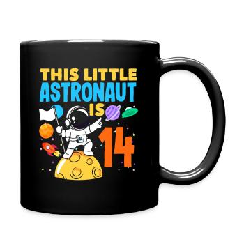 This little astronaut will be 14 years old - Full Colour Mug - black - Right