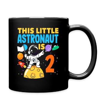 This little astronaut is 2 years old - Full Colour Mug - black - Right