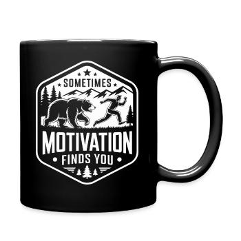 Motivation: Bärenstarker Antrieb! - Tasse einfarbig - Schwarz - Rechts