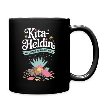 Daycare Heroine Where Chaos Becomes Magic Kindergarten Teacher - Full Colour Mug - black - Right