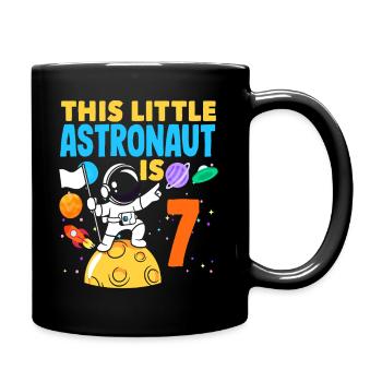 Un petit astronaute fête ses sept ans - Mug uni - noir - Droite