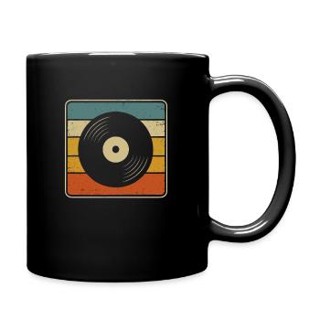 Retro Vinyl - Conception de disque vinyle vintage pour Mus - Mug uni - noir - Droite