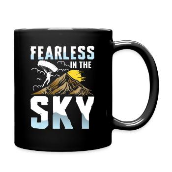 Furchtlos Am Himmel Paragliding Abenteuer - Tasse einfarbig - Schwarz - Rechts