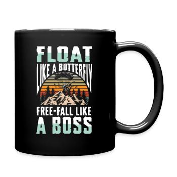 Schwebe Wie Ein Schmetterling, Freier Fall Wie - Tasse einfarbig - Schwarz - Rechts
