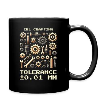 Crafting IRL Tolerance 0.01mm Precision Mechanics Nerd - Full Colour Mug - black - Right
