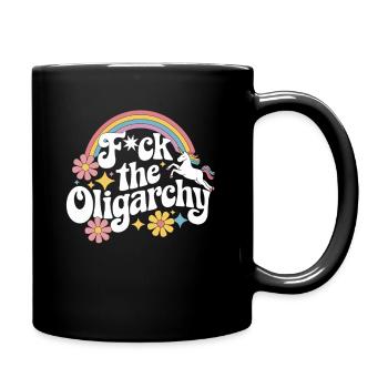 Anti Billionaires Smash the Oligarchy Funny - Full Colour Mug - black - Right