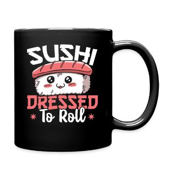 Sushi Reis Auf Der Suche Nach Fisch Sushi - Tasse einfarbig - Schwarz - Rechts