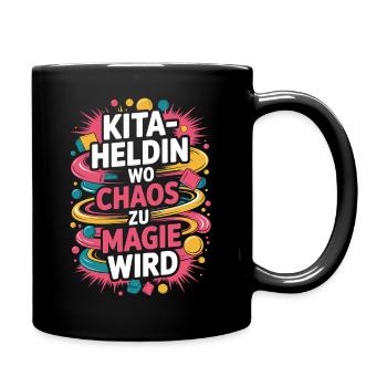 Daycare Heroine Where Chaos Becomes Magic Kindergarten Teacher - Full Colour Mug - black - Right