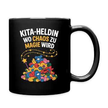 Daycare Heroine Where Chaos Becomes Magic Kindergarten Teacher - Full Colour Mug - black - Right