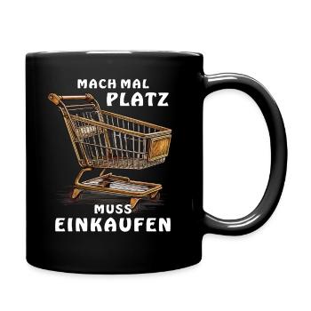 SHOPPING CART MAKE ROOM MUST SHOP - Full Colour Mug - black - Right