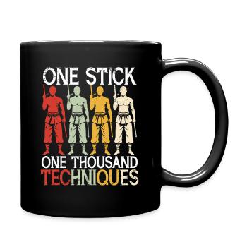Escrima Arnis Kampfsport One Thousand Techniques - Tasse einfarbig - Schwarz - Rechts