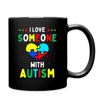 I Love Someone with Autism - Full Colour Mug - black - Right