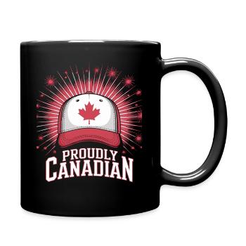 Proudly Canadian with Maple Leaf - Full Colour Mug - black - Right