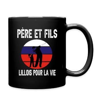 père et fils papa dab lille supporter lillois - Mug uni - noir - Droite