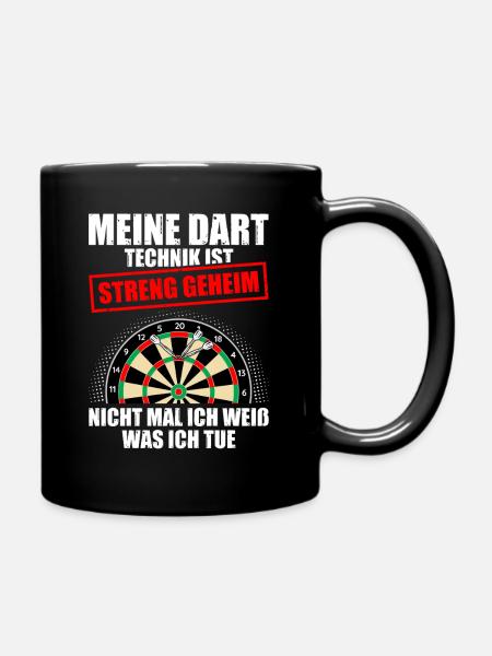 Dartspieler Darts Meine Meine Dart Technik - Tasse einfarbig - Schwarz