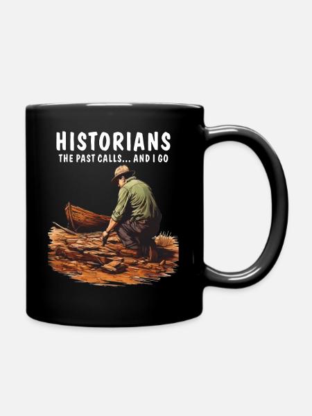 LES HISTORIENS QUE LE PASSÉ APPELLE... ET JE M’EN VAIS - Mug uni - noir