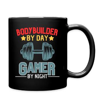 Gamer Bodybuilder Kraftsport Design - Tasse einfarbig - Schwarz - Rechts