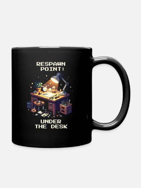 Respawn Werkstatt Boden Feinmechanik Humor Retro - Tasse einfarbig - Schwarz