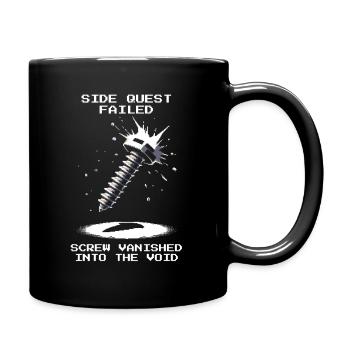 Side Quest Schraube Weg Feinmechanik Pixel Retro - Tasse einfarbig - Schwarz - Rechts