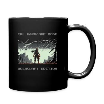 IRL Hardcore Fashion Bushcraft Survival Quote - Full Colour Mug - black - Right