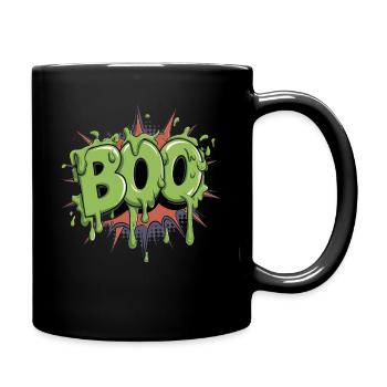 Gruseliges Boo für Halloween Fans - Tasse einfarbig - Schwarz - Rechts