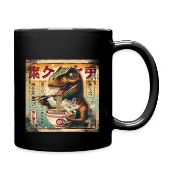 Ramen T Rex Grunge Style Affiche - Mug uni - noir - Droite