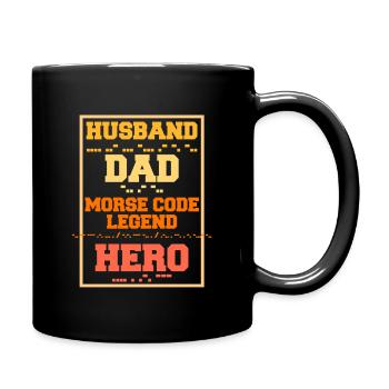 Morsecode Husband Dad Morse Code Legend - Tasse einfarbig - Schwarz - Rechts