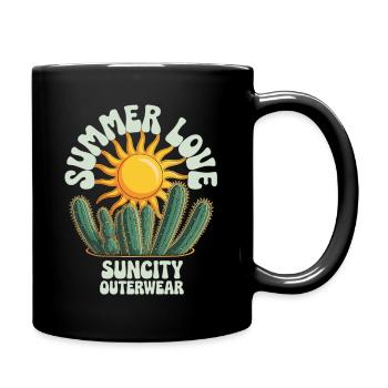 Sonnenkaktus – Summer Vibes - Tasse einfarbig - Schwarz - Rechts