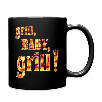 grill baby grill grill barbecue party father's day - Full Colour Mug - black - Right