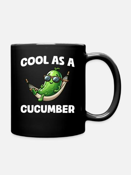 Cool as a cucumber Gurke Pickle Gurkenliebhaber - Tasse einfarbig - Schwarz