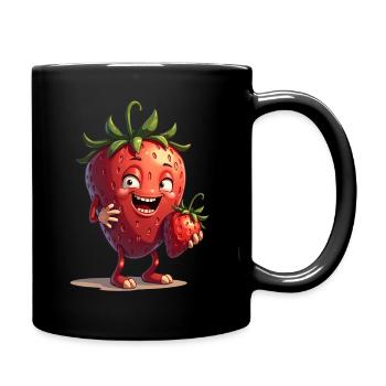 Drôle de fraises fraises fruits - Mug uni - noir - Droite