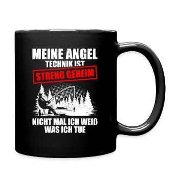Angel Technik Angeln Angler Angelsport - Tasse einfarbig - Schwarz - Rechts