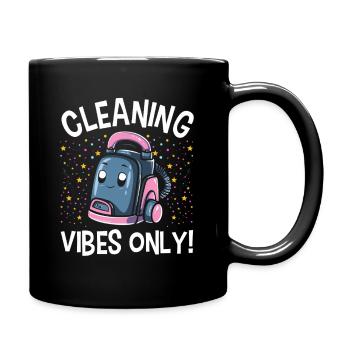 Reinigung Liebhaber Reinigungskraft - Tasse einfarbig - Schwarz - Rechts